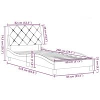 Bedframe zonder matras 80x200 cm stof donkerbruin - thumbnail