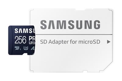 Samsung Pro Ultimate 256GB + SD-adapter Micro SD-kaart Blauw - thumbnail