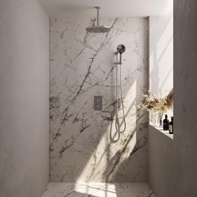 Chrome Carving thermostatische inbouw regendouche set met 3-weg omstelling en 30 cm douchekop