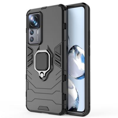 Lunso - Xiaomi 12T Pro - Armor backcover hoes met ringhouder - Zwart Lunso - Xiaomi 12T Pro - Armor backcover hoes met ringhouder - Zwart