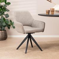 Jesper Home Eetkamerstoel 'Yanai' Turn Black, Draaibaar, kleur Biscuit Beach - thumbnail