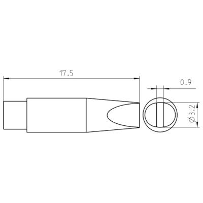 Weller RTM 032 S MS Soldeerpunt Beitelvorm Grootte soldeerpunt 3.2 mm Lengte soldeerpunt: 17.5 mm Inhoud: 1 stuk(s)