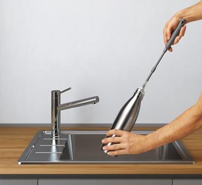 Metaltex around the sink borstel 30/40x3.5 cm grijs