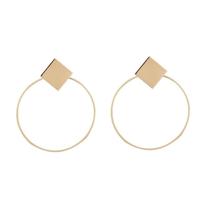 Simple Style Fashion oorbellen vrouwen Square ronde geometrische hangende Earrings(Gold) - thumbnail