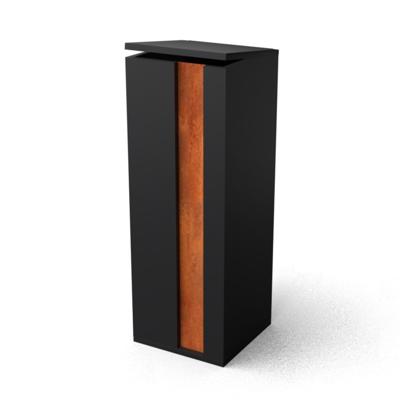 Collu Combo RAL 9005/Cortenstaal Brievenbus 350 x 350 x 1000 mm Geroba - Geroba Collu Combo RAL 9005/Cortenstaal Brievenbus 350 x 350 x 1000 mm Geroba - Geroba