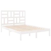 Bedframe massief hout wit 150x200 cm - thumbnail