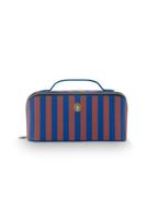 Pip Studio Pip Studio Cyrille Cosmetic Bag Medium Stripe Blue 23.5x11x5x22cm - thumbnail