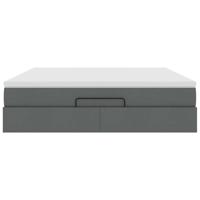 Ottoman bed met matras 160x200cm stof donkergrijs - thumbnail