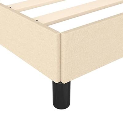 Bedframe zonder matras 100x200 cm stof crèmekleurig