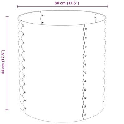VidaXL Plantenbak verhoogd 80x80x81 cm gegalvaniseerd staal zilver