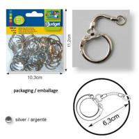 Vaessen Creative • sleutelhanger 63mm zilver 15pcs - thumbnail