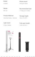 Ulanzi Verstelbare 1,8 m aluminium statief, 360º draaibare montagestandaard voor verlichting, webcams, camera's, GoPro, Insta360 Link One X2 X3 - thumbnail