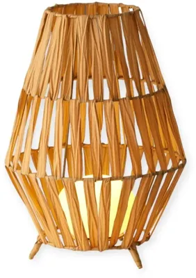 Lumineo Solar lantaarn wicker 26 x 37 cm naturel