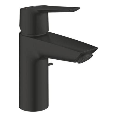 Grohe QuickFix Start S-Size wastafelkraan met koude start en trekwaste mat zwart Grohe QuickFix Start S-Size wastafelkraan met koude start en trekwaste mat zwart