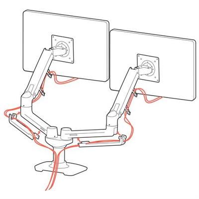 Ergotron LX Dual Arm Side by Side Desk Mount Monitor-tafelbeugel 2-voudig 38,1 cm (15) - 68,6 cm (27) Zwart In hoogte verstelbaar, Draaibaar, Kantelbaar,