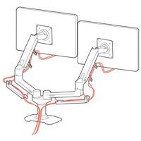 Ergotron LX Dual Arm Side by Side Desk Mount Monitor-tafelbeugel 2-voudig 38,1 cm (15) - 68,6 cm (27) Zwart In hoogte verstelbaar, Draaibaar, Kantelbaar, - thumbnail