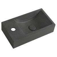 Fontein Sapho Crest 40x22 cm Kraangat Links met Waste Zwart Graniet Sapho - thumbnail