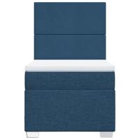 Boxspring met matras stof blauw 80x200 cm - thumbnail