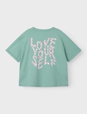 Name it zomer t-shirt meisjes - turquoise - box fit - NkfKailamos