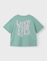 Name it zomer t-shirt meisjes - turquoise - box fit - NkfKailamos - thumbnail
