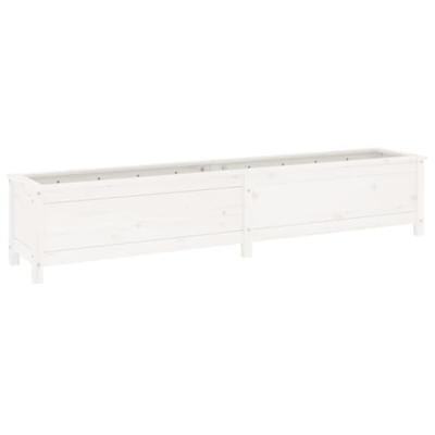 VidaXL Plantenbak verhoogd 199,5x40x39 cm massief grenenhout wit