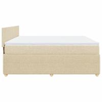 Boxspring met matras stof crèmekleurig 200x200 cm - thumbnail
