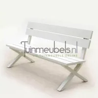 Tuinbank Crossway alu L160 cm wit mat - thumbnail