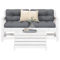 3-delige Loungeset massief grenenhout wit - thumbnail