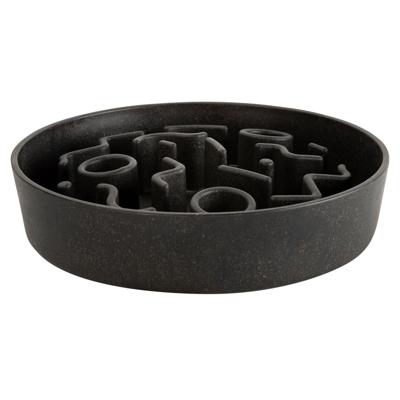 District 70 Hondenvoerbak Anti-schrokbak Bamboo, donkergrijs, Maat: Ø28 cm