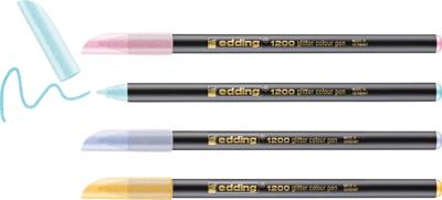 Set Viltstiften Edding 1200 Multicolour Taart Purpurine 4 Onderdelen