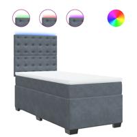 Boxspring met matras fluweel donkergrijs 120x200 cm - thumbnail