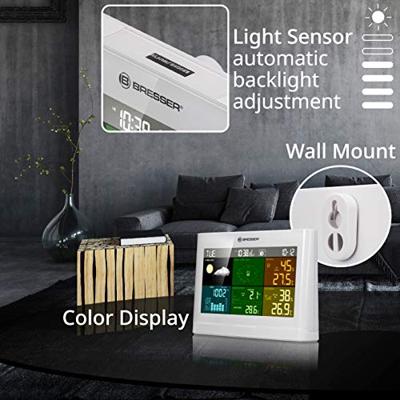 BRESSER 5-in-1 Comfort Weercenter met Kleurendisplay (wit)