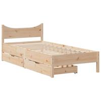 Bedframe met lades massief grenenhout 90x200 cm - thumbnail