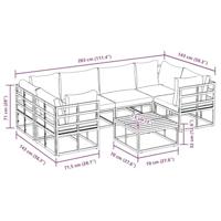 Tuinbankenset met kussen 7 pcs Zwart Aluminium - thumbnail