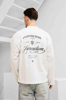 Jorcustom Handscript Longsleeve T-Shirt Heren Wit - Maat S - Kleur: WitZwart | Soccerfanshop