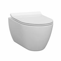 Wandcloset Idevit Alfa Randloos Wit Keramiek Diepspoel 36x52x30cm (Excl. zitting) - thumbnail