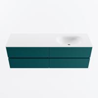 MONDIAZ VICA 150cm badmeubel onderkast Smag 4 lades. Wastafel MOON rechts zonder kraangat, kleur Talc. - thumbnail