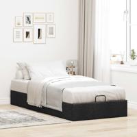 Bedframe zonder matras 100x200 cm stof zwart - thumbnail