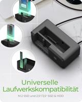 ICY BOX IB-2924MSCL-C31 basisstation voor opslagstations USB 3.2 Gen 2 (3.1 Gen 2) Type-C Zwart - thumbnail