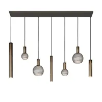 Ztahl Hanglamp Riva 7 lichts rechthoekig 145 cm platinum - thumbnail