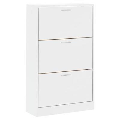 VidaXL Schoenenkast 63x24x103 cm bewerkt hout hoogglans wit