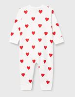 Biologisch katoenen baby pyjama PETIT BATEAU wit hartjesprint - thumbnail