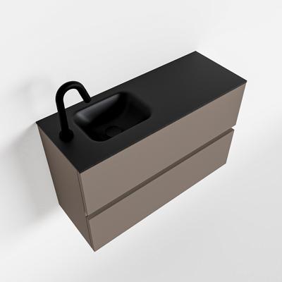 MONDIAZ ADA 80cm toiletmeubel smoke. LEX wastafel urban links 1 kraangat MONDIAZ ADA 80cm toiletmeubel smoke. LEX wastafel urban links 1 kraangat