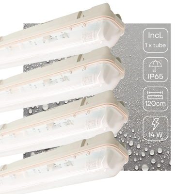 4 PACK - LED&apos;s Light LED TL armatuur met sensor 120 cm - Bewegingssensor en nachtsensor - Waterdicht - 2100 lm
