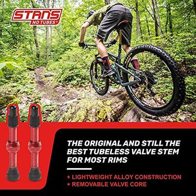 STANS Stan's valve stem aluminium (pair) - universal, presta - red - 44mm