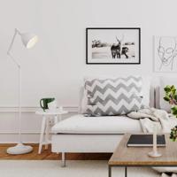 Staande lamp wit By Rydens &apos;Bazar&apos; modern led lamp e27 fitting 147cm - thumbnail