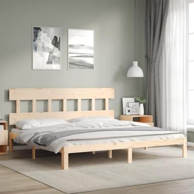 Bedframe zonder matras massief grenenhout 200x200 cm