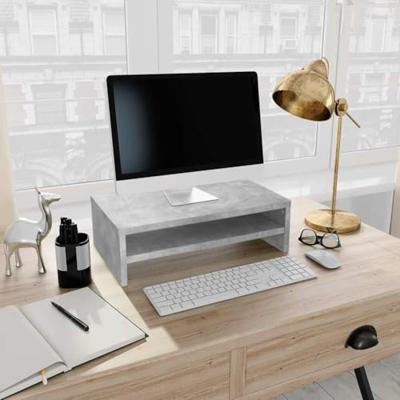 VidaXL Monitorstandaard 42x24x13 cm bewerkt hout betongrijs