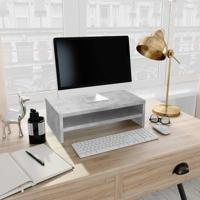 VidaXL Monitorstandaard 42x24x13 cm bewerkt hout betongrijs - thumbnail