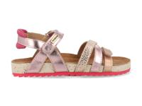 Vingino Vienna leren sandalen met panterprint roze/roségoud - thumbnail